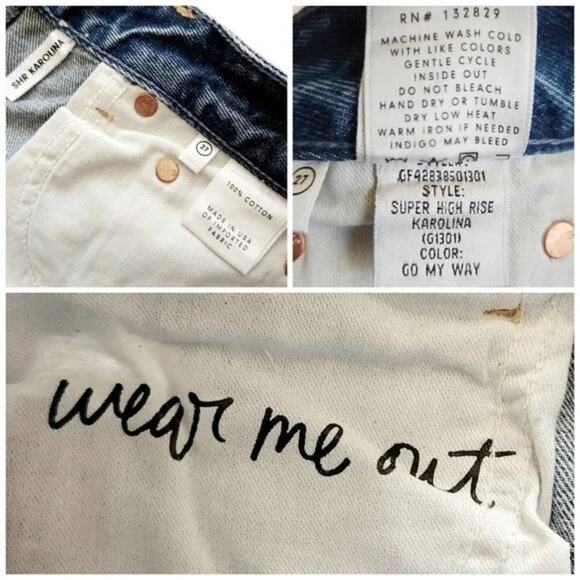 New Grlfrnd Karolina Super Hi Rise Distressed Raw Hem Jean Size 27 in Go My Way - Picture 7 of 7